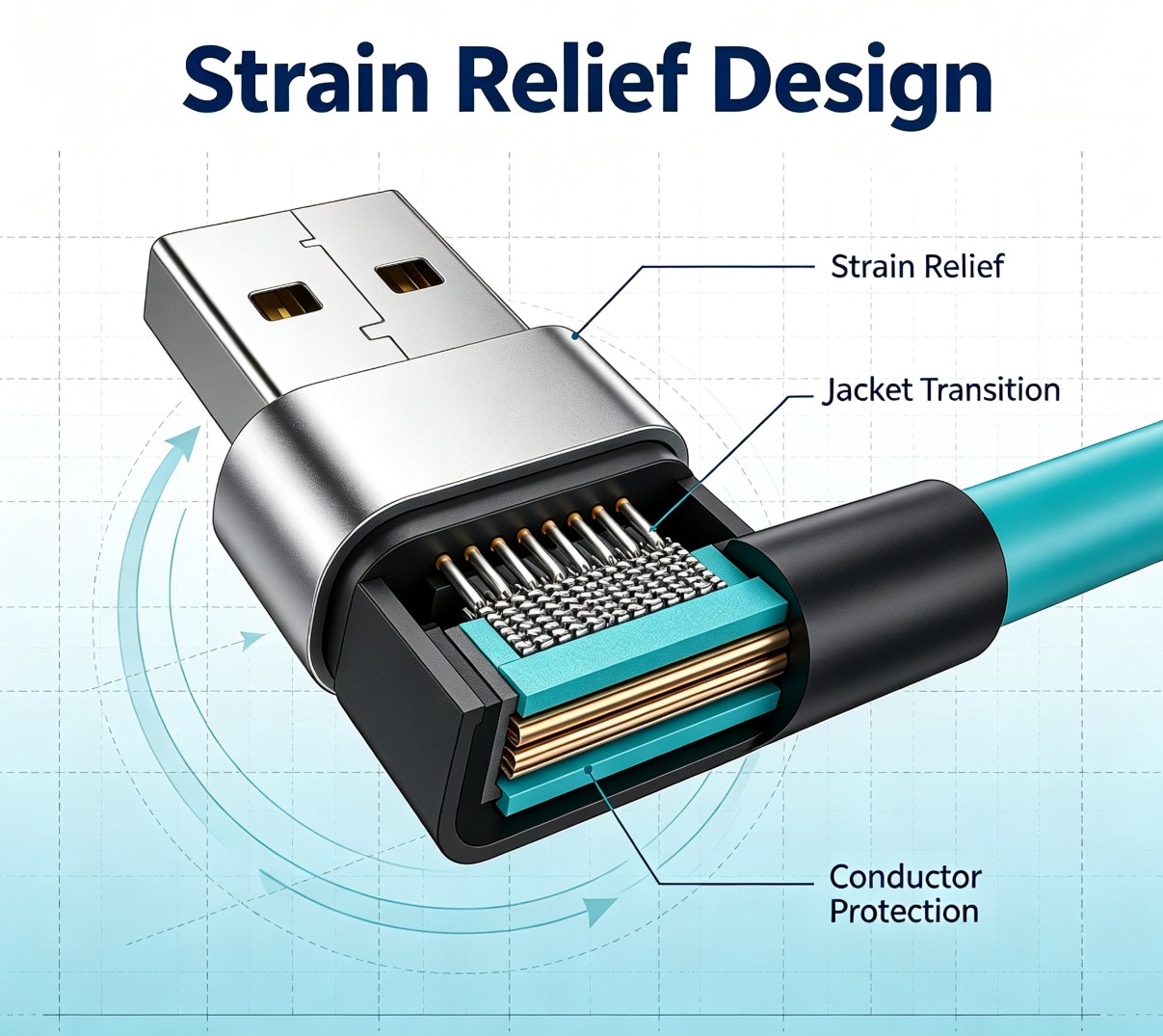 USB Cable Strain Relief Design – Prevent Plug Break & Bend Failure