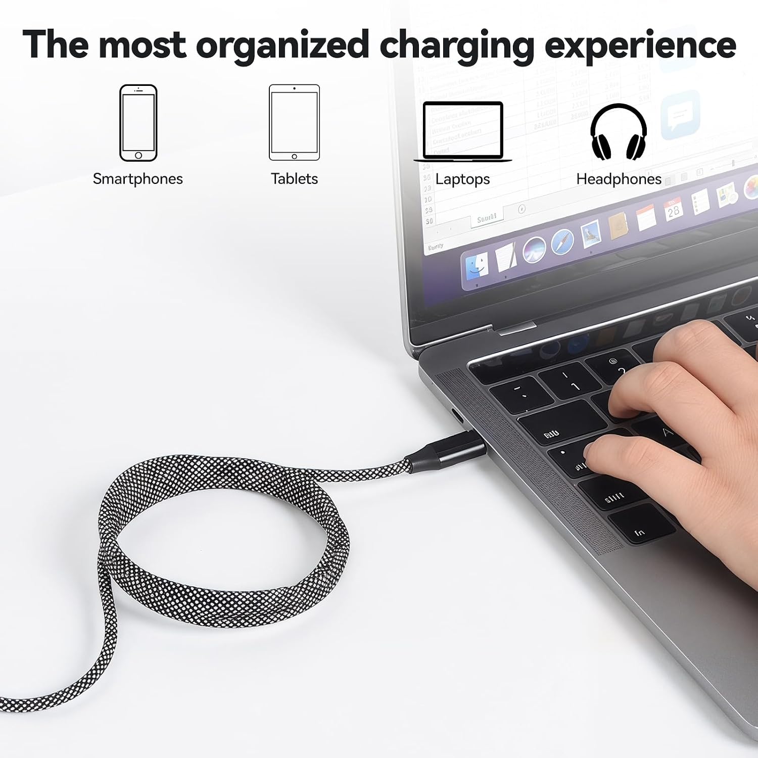 LS-C2C-MN-001 USB C to USB C 240w 3ft/1m Magnetic Charging Cable gallery