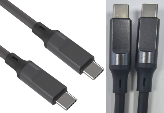 LS-C2C-BA-003 Type-C-to-C PD60W braided cable with ABS simulated-aluminum shell