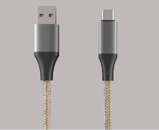 LS-A2C-ML-001 USB-A-to-Type-C RGB glowing cable,3A