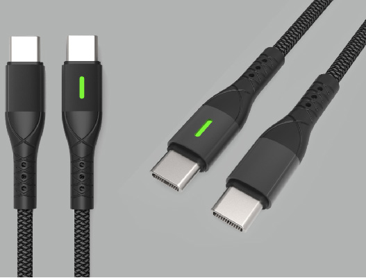 LS-C2C-ML-002 PD Fast Charging Aluminum Alloy Single-Sided LED-Lighted Cable