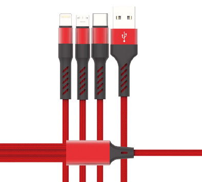 LS-MUL-MA-003 3-in-1 Round Aluminum-Housing Data Cable
