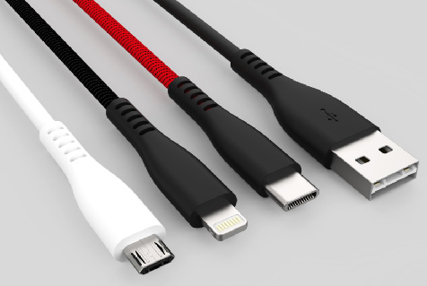 LS-MUL-BL-001 Molded TPE Braided Data Cable with Sensor LED